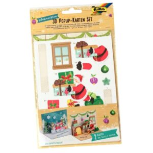 Lot de 2 cartes Pop-up 3D thème Noël