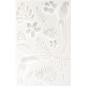 Lot de 2 moules silicone tropical et floral 20 x 13 cm