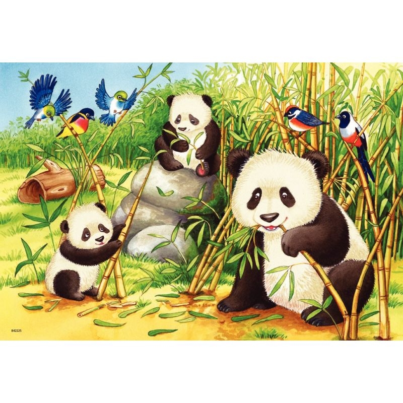 Lot de 2 puzzles en carton 24 pièces, koalas et pandas