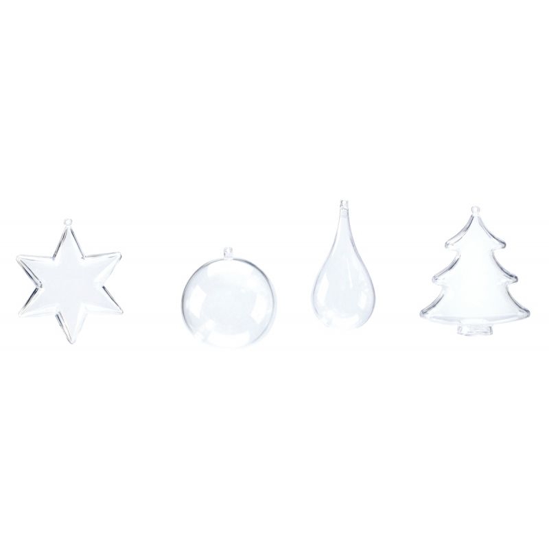 Lot de 24 objets en plastique cristal à décorer dont 4 gratuits