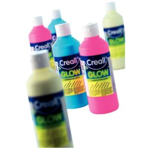 Lot de 3 flacons de 250 ml de peinture phosphorescente couleurs assorties : vert/jaune, rouge/rose et bleu