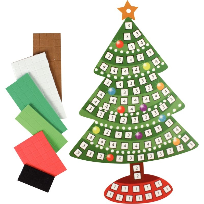 Lot de 3 formes de Noël pré-imprimées avec mosaïque mousse adhésive