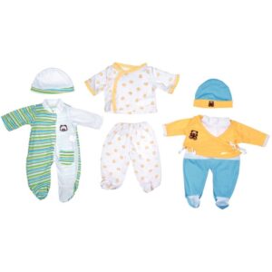 Lot de 3 pyjamas mixte pour poupées de 40 à 42 cm