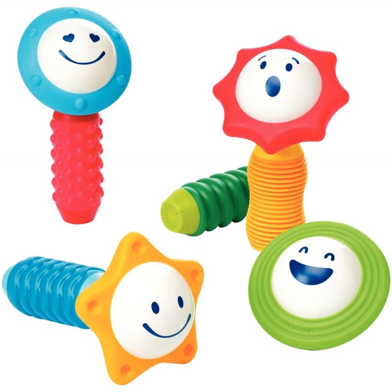 Lot De 4 Jouets Sensoriels Anti-stress Little Ouchies - Picots Roulants - Porte-clés Pour Adultes, Gestion Anxiété