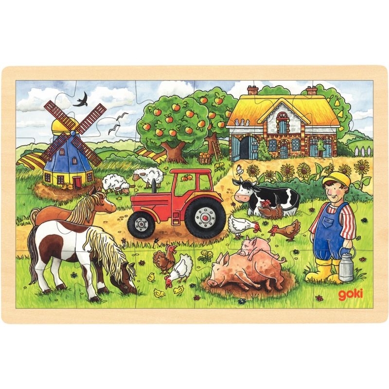 Lot de 4 puzzles à cadre en bois assortis, 24 pièces