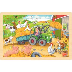 Lot de 4 puzzles à cadre en bois assortis, 24 pièces