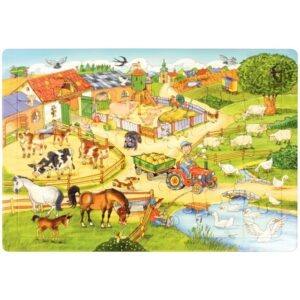 Lot de 4 puzzles à cadre en carton 35 pièces les animaux