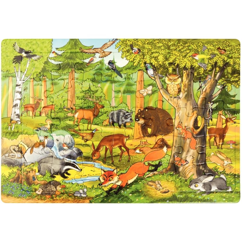 Lot de 4 puzzles à cadre en carton 35 pièces les animaux