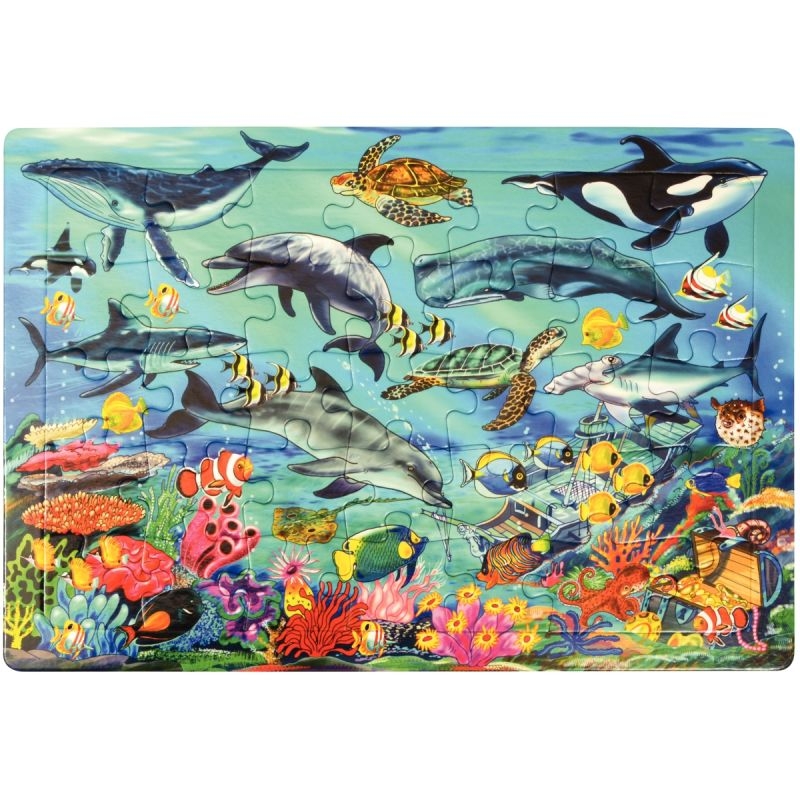 Lot de 4 puzzles à cadre en carton 35 pièces les animaux