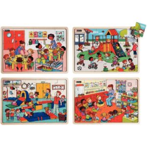 Lot de 4 puzzles Ensemble à l’école NATHAN