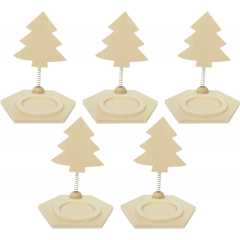 Lot de 5 bougeoirs sapin à ressort