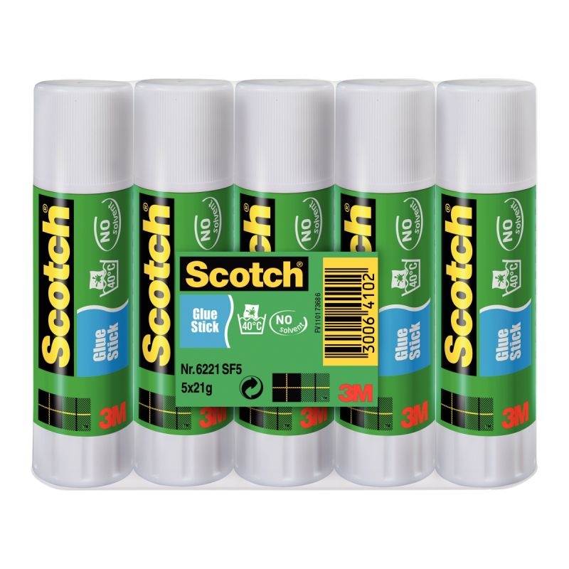 Lot de 5 bâtons de colle blanche “Scotch” 21G