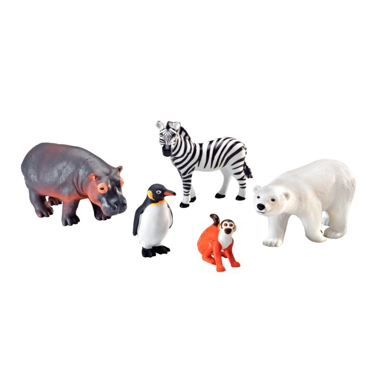 Lot de 5 Jumbo animaux du zoo