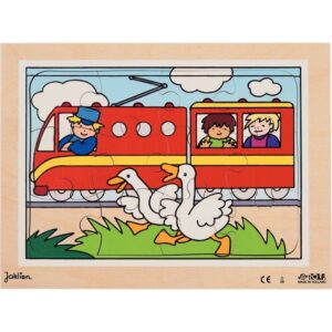 Lot de 5 puzzles en bois de 12 pièces, les moyens de locomotion