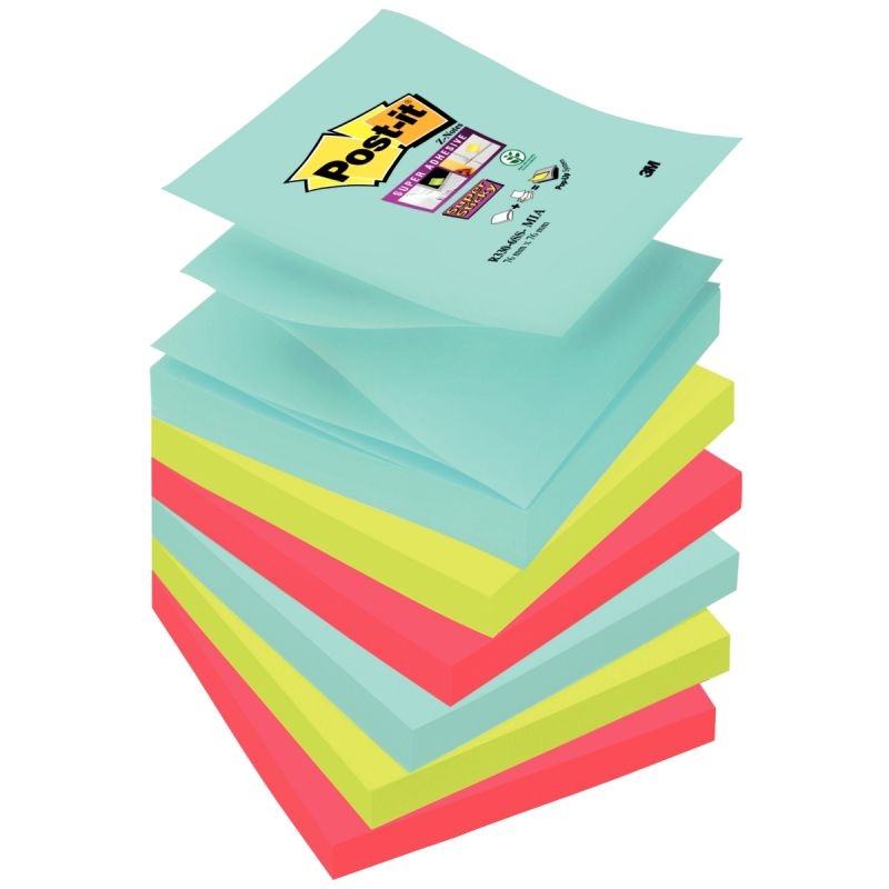 Lot de 6 blocs de 90 feuilles Z-Notes Super Sticky post-it