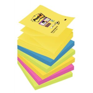 Lot de 6 blocs de 90 feuilles Z-Notes Super Sticky post-it
