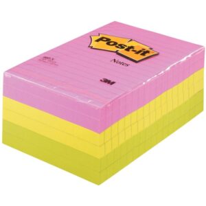 Lot de 6 blocs lignés de 100 feuilles Post-it