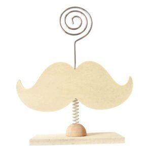 Lot de 6 porte-photos en bois forme moustache