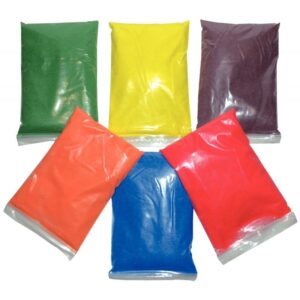 Lot de 6 sacs de 500 grammes de sable coloré + 6 salières vides