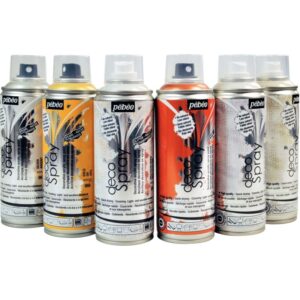 Lot de 6 sprays 200ml de peintures acryliques