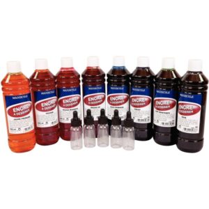 Lot de 8 flacons 500ml d’encre à dessiner MAJUSCULE + 5 flacons compte-gouttes offerts