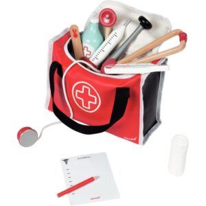 Mallette du docteur + 10 accessoires en bois