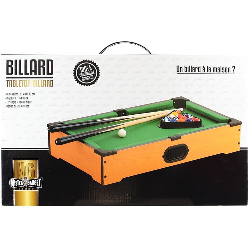 Mini table de billard pour enfant coloris naturel - longueur 51 x  Profondeur 31 x Hauteur 9