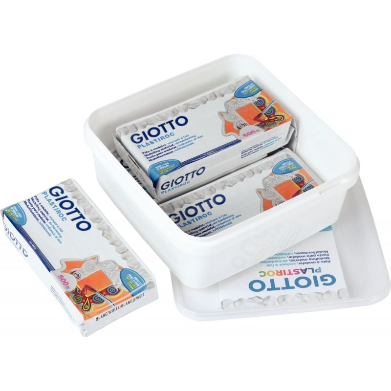 Pâte à modeler autodurcissante Plastiroc 1kg (blanc) de Giotto