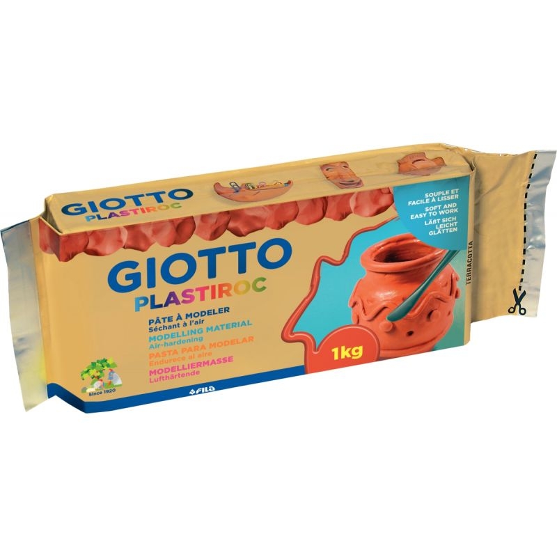 Pain de 1kg de pâte à modeler autodurcissante Plastiroc terracotta