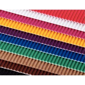 Paquet de 10 feuilles de carton ondulé coloris assortis format 25 x 35 cm