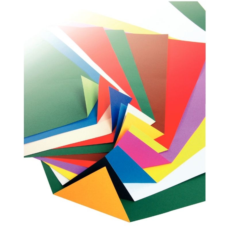 Paquet de 100 feuilles cartoline bicolore 21×29.7cm 150 g couleurs assorties