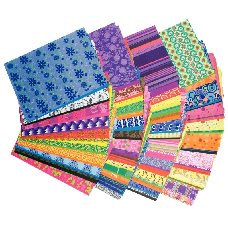 Paquet de 192 feuilles en papier motifs fantaisie assortis 74 grammes ...
