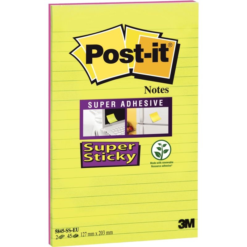 Paquet de 2 blocs notes Super Sticky de 45 feuilles