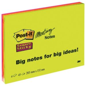 Paquet de 4 blocs Meeting Notes Super Sticky