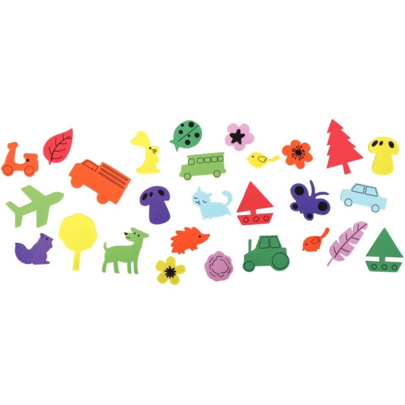 Paquet de 400 gommettes en mousse de caoutchouc adhésives couleurs et formes assorties