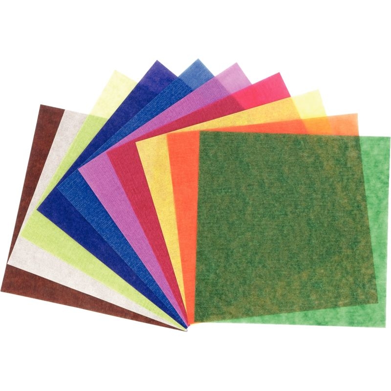 Paquet de 500 feuilles papier vitrail 15 x 15 cm couleurs assorties