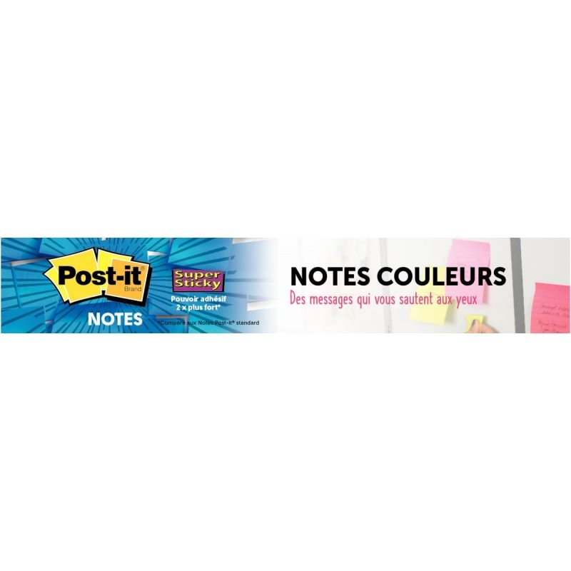 Paquet de 6 blocs de 90 feuilles Super Sticky post-it