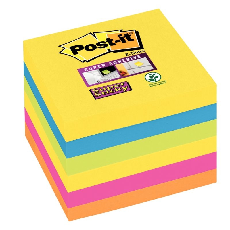 Paquet de 6 blocs de 90 feuilles Super Sticky post-it