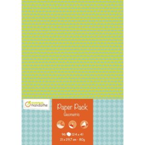 Paquet de 96 feuilles papier motif géométrique 80G A4