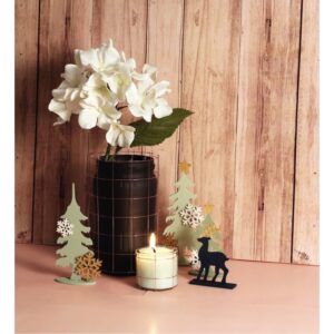 Planche décor forêt de Noël en bois