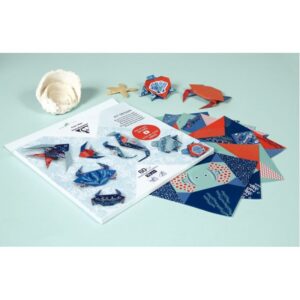 Pochette 60 feuilles origami 3 formats animaux marins