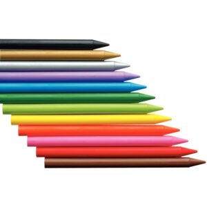 Pochette de 12 crayons Plastidécor forme ronde couleurs assorties