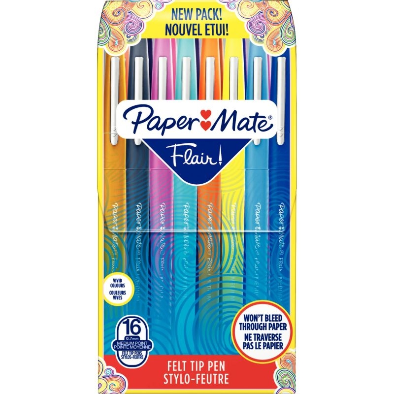 Pochette de 16 feutres nylon Flair assortis