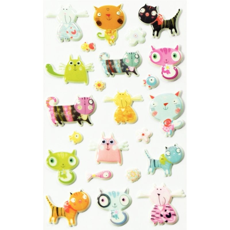 Pochette de 195 stickers déco 3D cooky thème animaux