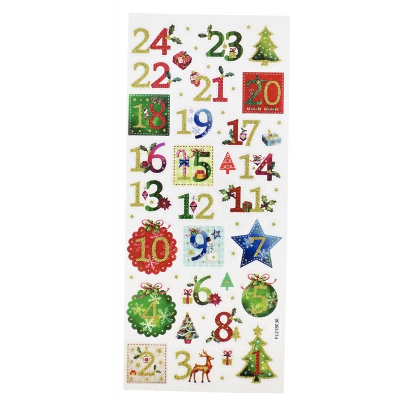 Pochette de 255 stickers scintillants thème Noël