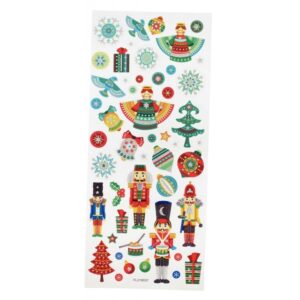 Pochette de 255 stickers scintillants thème Noël