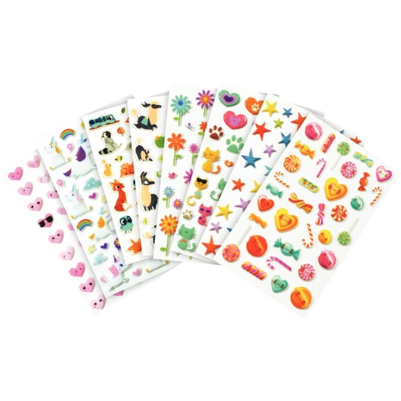 Pochette de 294 stickers déco 3D cooky thème fantaisie