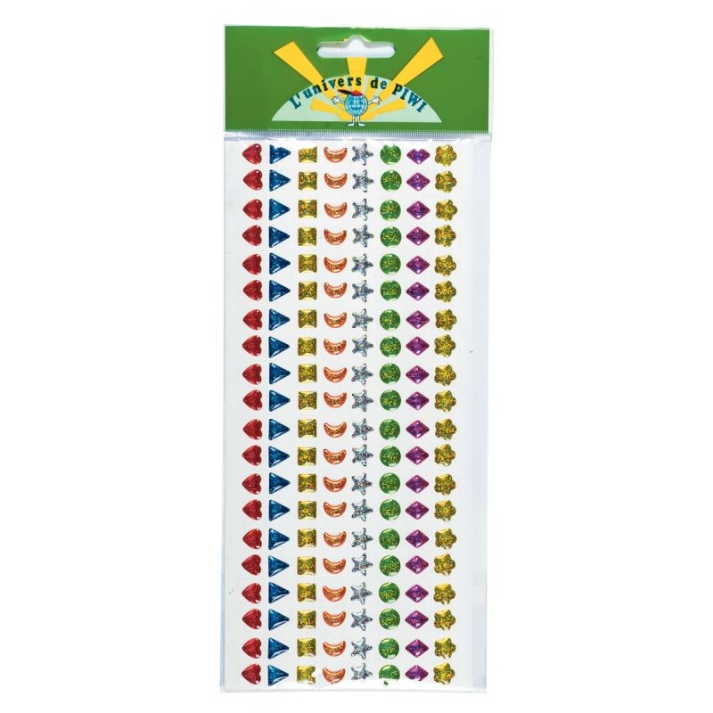 Pochette de 320 pierres Époxy adhésives formes géométriques couleurs assorties