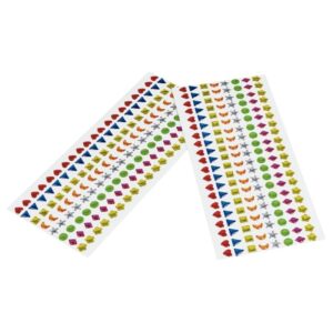 Pochette de 320 pierres Époxy adhésives formes géométriques couleurs assorties