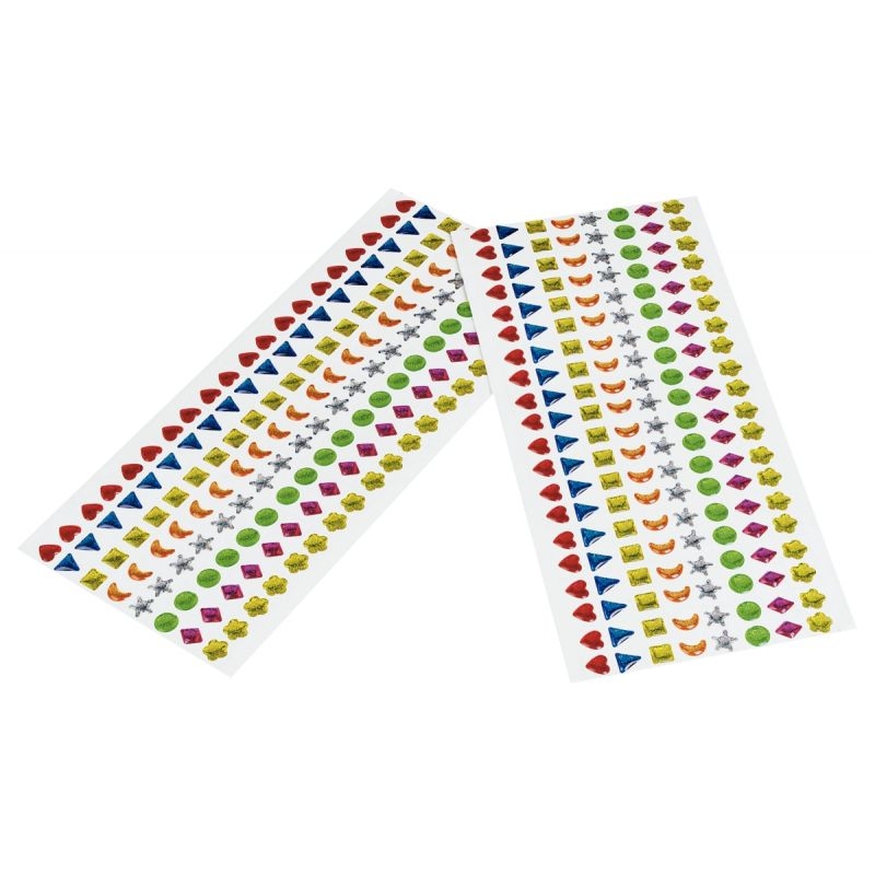 Pochette de 320 pierres Époxy adhésives formes géométriques couleurs assorties